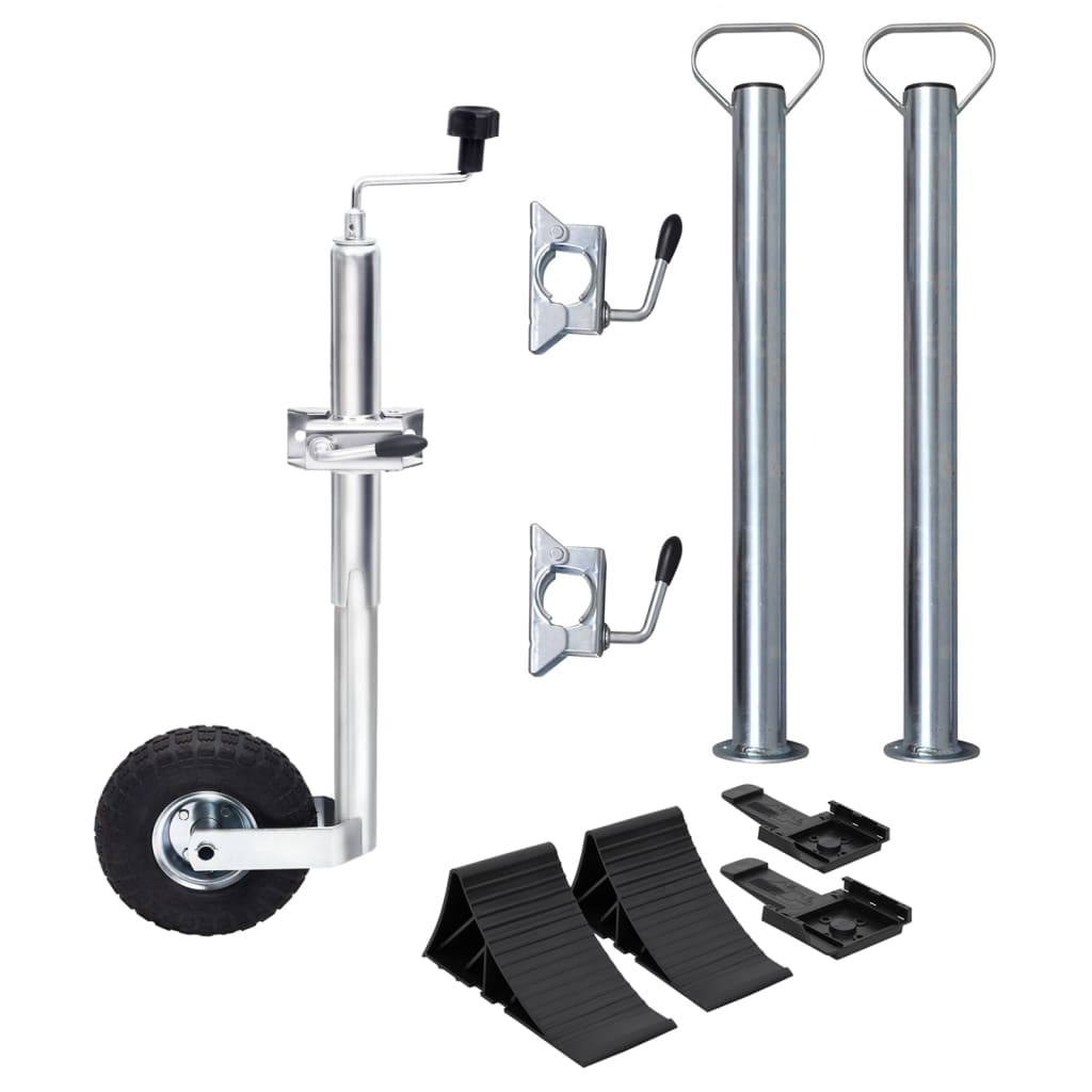 Jockey wheel 48 mm with 2 support tubes and 3 clamps