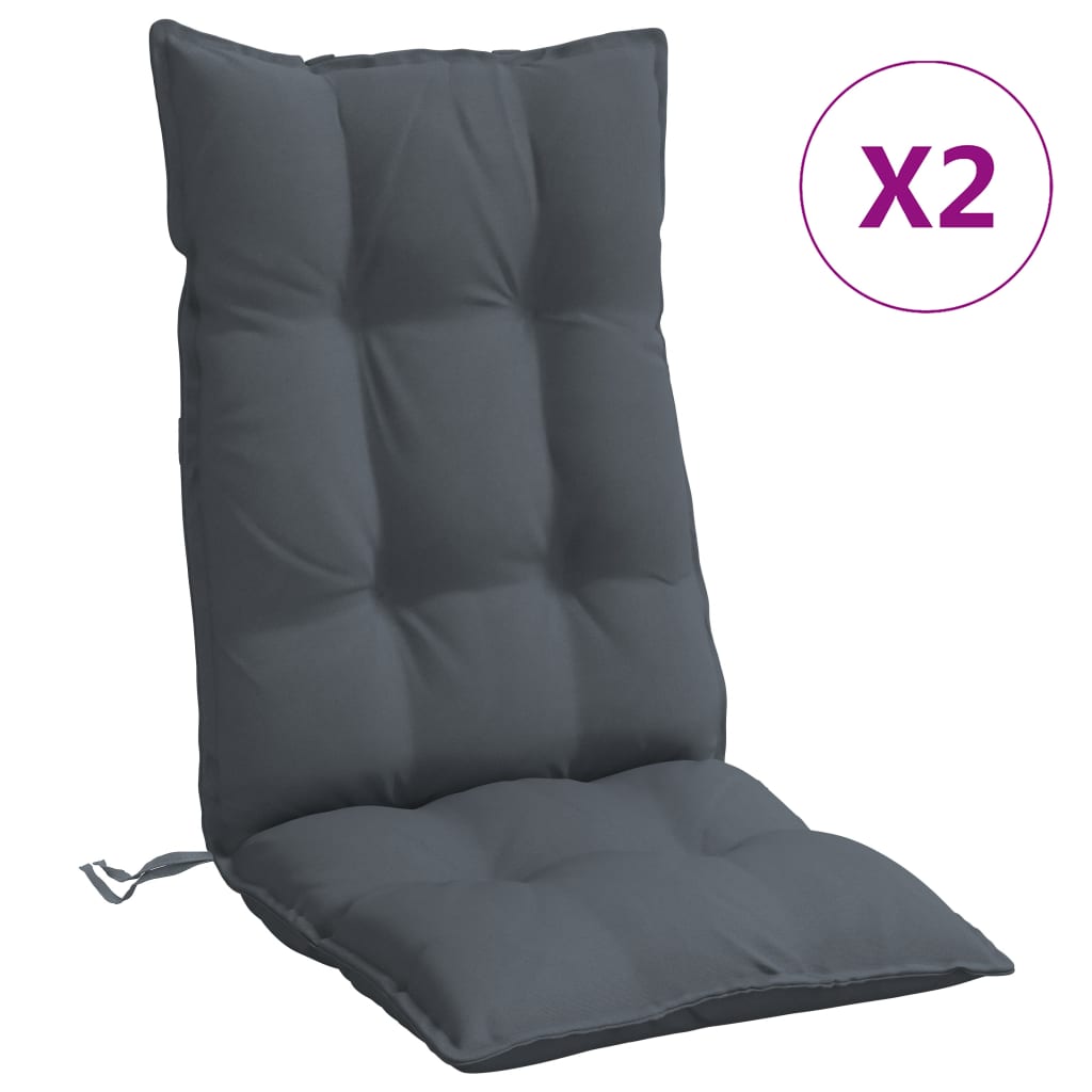 Coussins pour chaises à dossier haut 2 pcs Anthracite Tissu Oxford