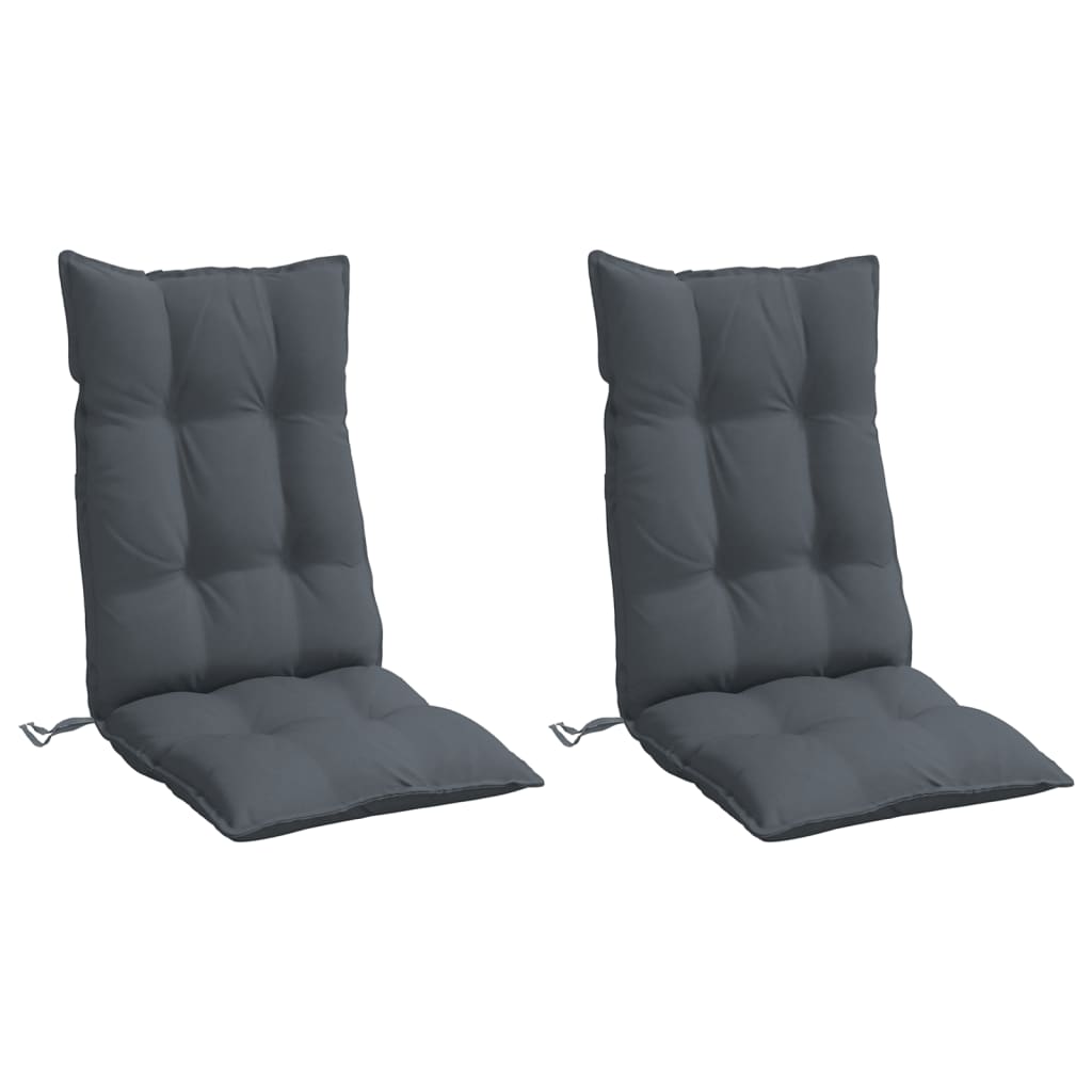 Coussins pour chaises à dossier haut 2 pcs Anthracite Tissu Oxford