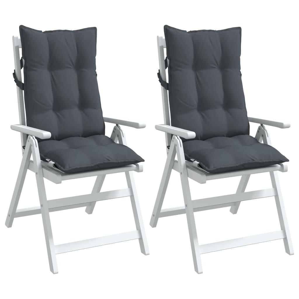 Coussins pour chaises à dossier haut 2 pcs Anthracite Tissu Oxford