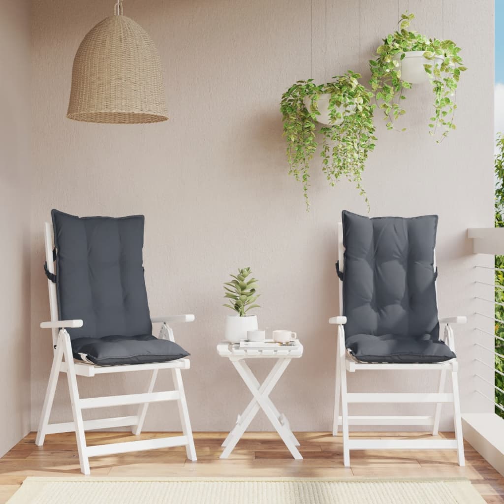 Coussins pour chaises à dossier haut 2 pcs Anthracite Tissu Oxford