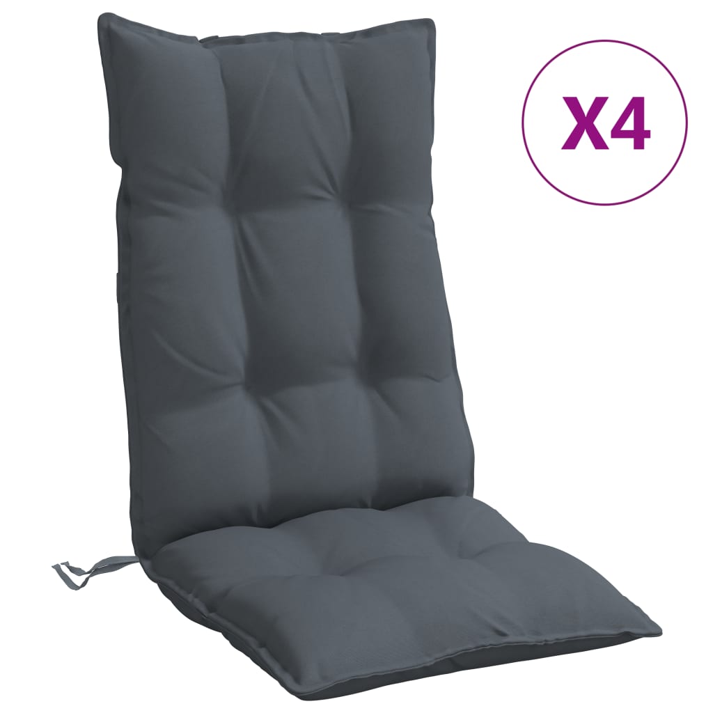 High-back cushion pads 4 pcs. Anthracite Oxford fabric