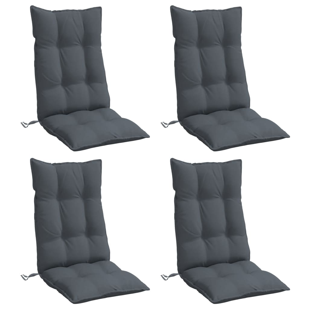 High-back cushion pads 4 pcs. Anthracite Oxford fabric