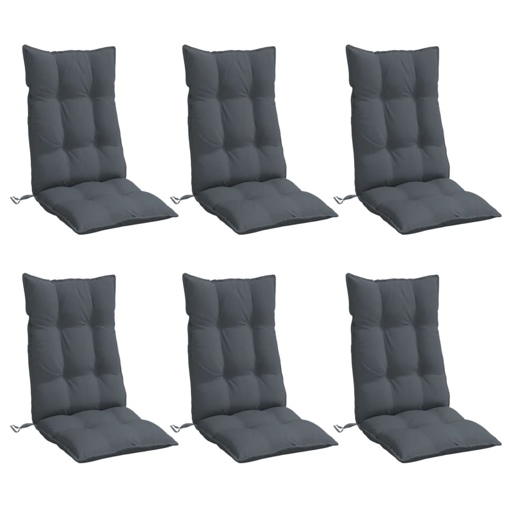 High-back Cushions 6 pcs. Anthracite Oxford Fabric
