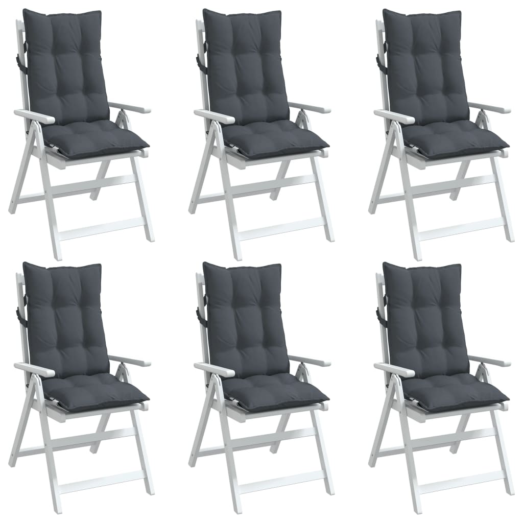 High-back Cushions 6 pcs. Anthracite Oxford Fabric