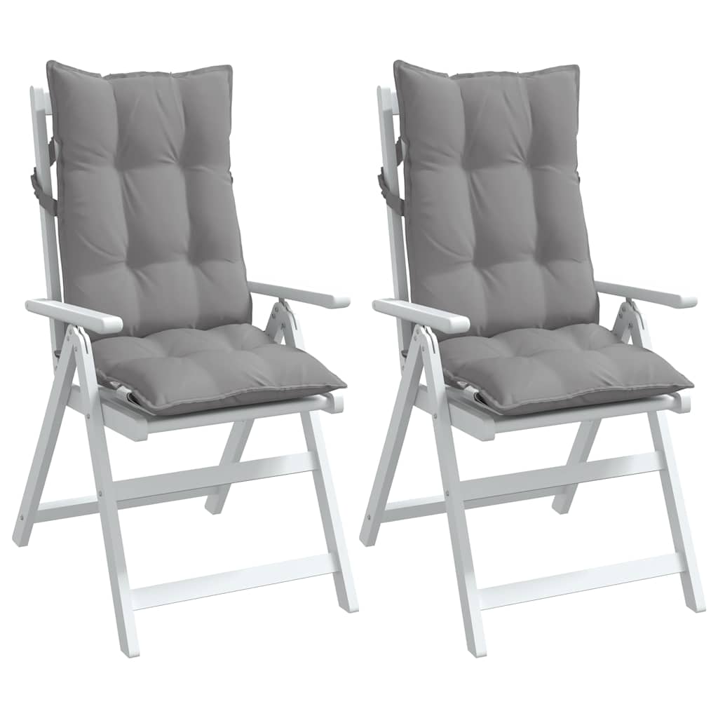 High-backed Chair Cushions 2 pcs. Grey Oxford Fabric