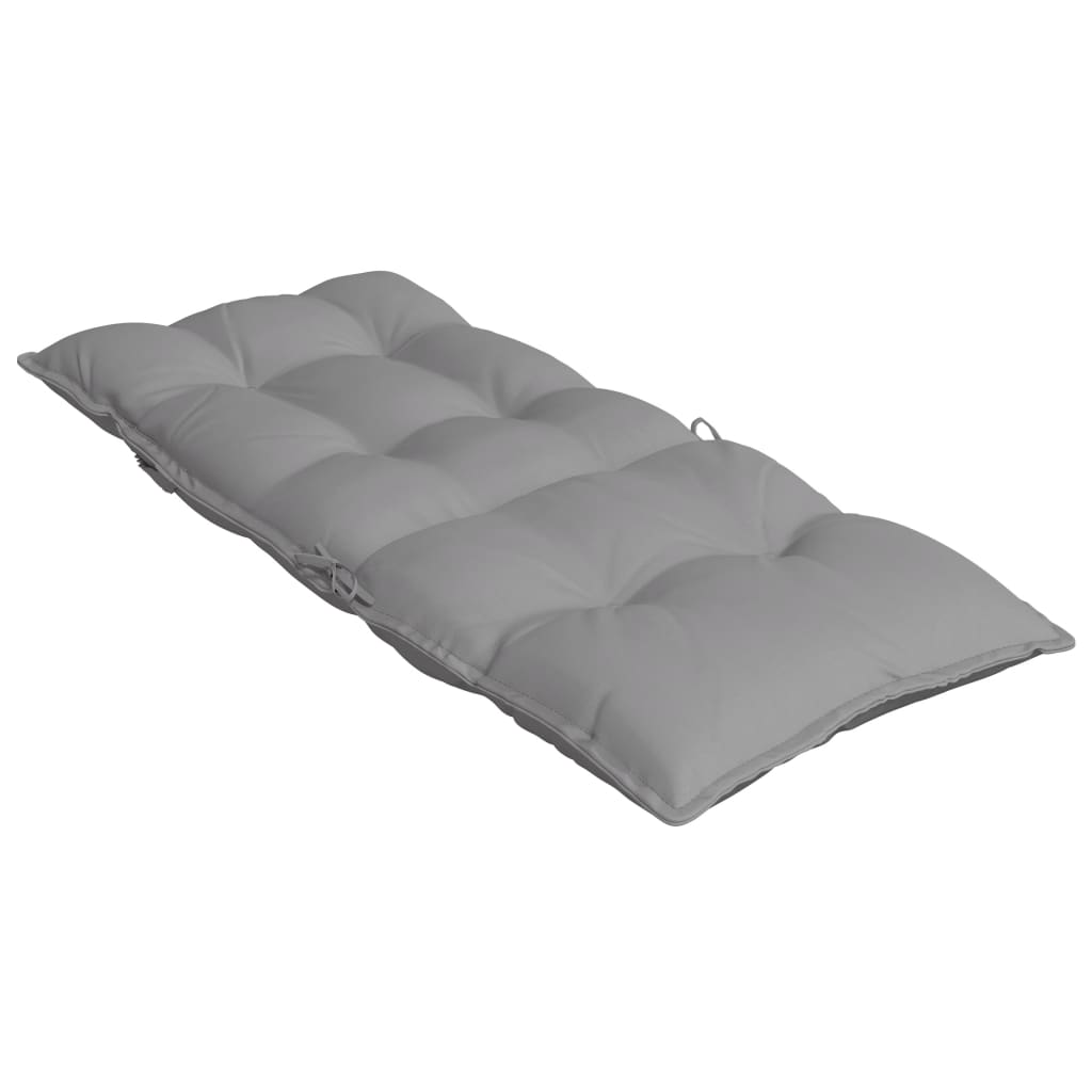 High-backed Chair Cushions 2 pcs. Grey Oxford Fabric