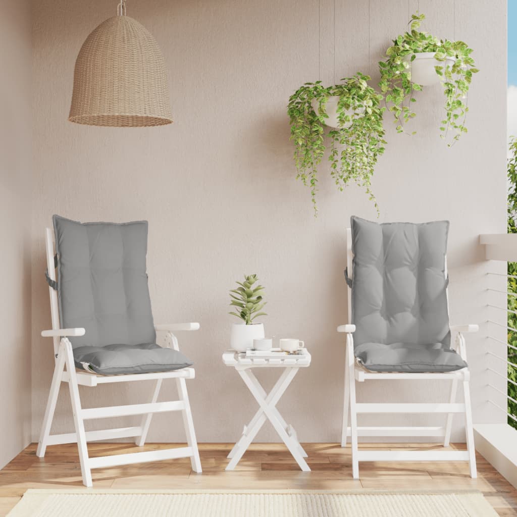 High-backed Chair Cushions 2 pcs. Grey Oxford Fabric