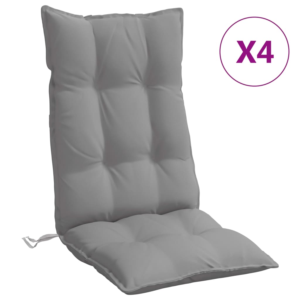 High-back cushion pads 4 pcs. Grey Oxford fabric