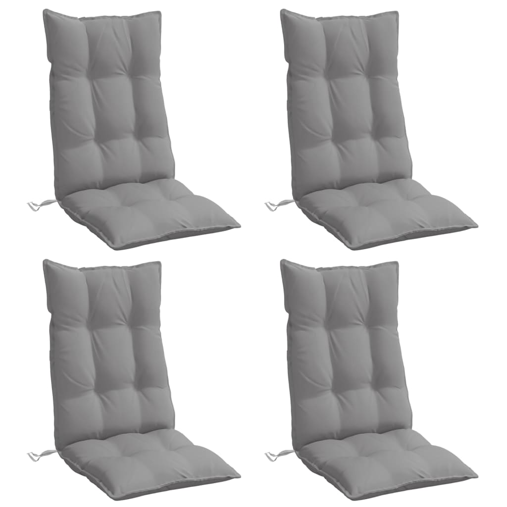 High-back cushion pads 4 pcs. Grey Oxford fabric