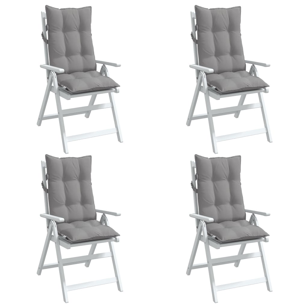 High-back cushion pads 4 pcs. Grey Oxford fabric