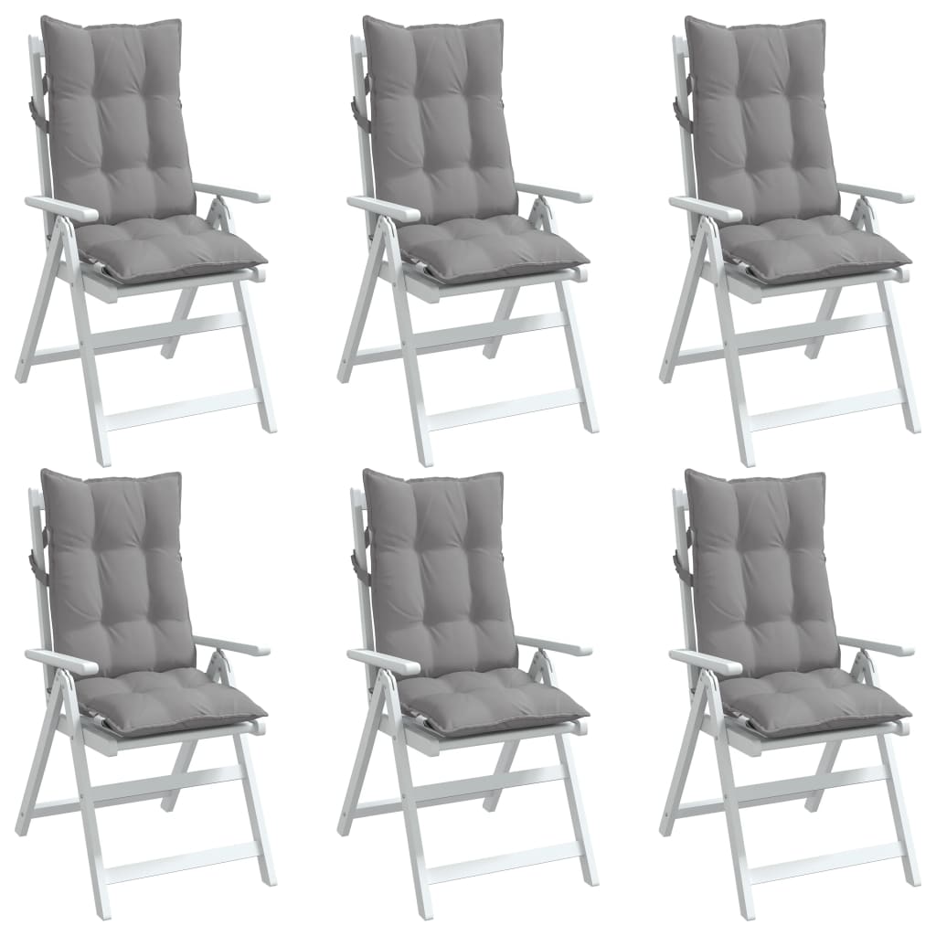 High-back cushions 6 pcs. Grey Oxford fabric