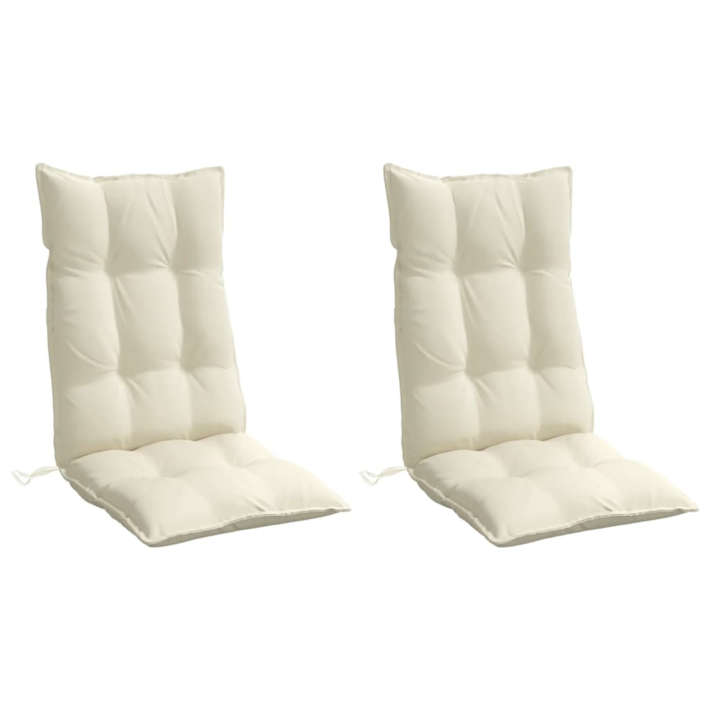 Coussins pour chaises longues 2 pcs Crème Tissu Oxford