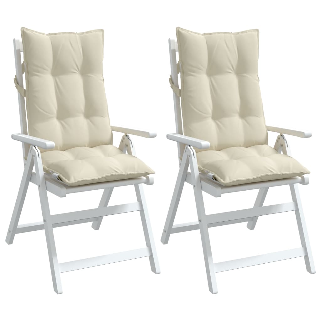 Coussins pour chaises longues 2 pcs Crème Tissu Oxford
