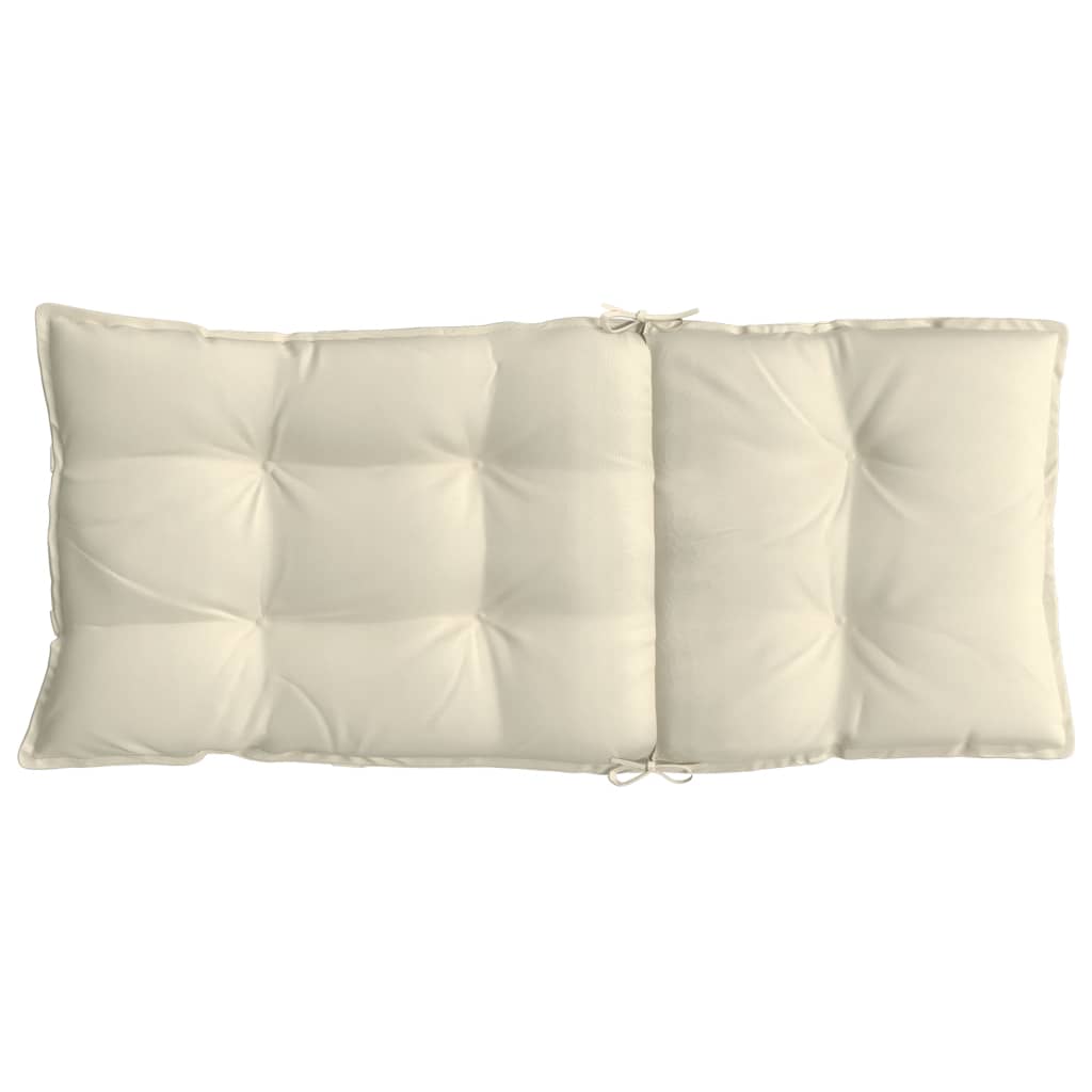 Coussins pour chaises longues 2 pcs Crème Tissu Oxford