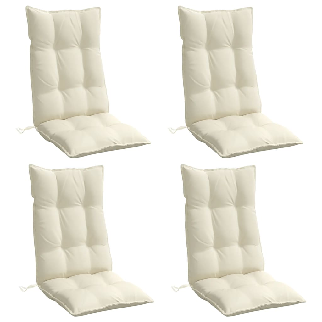 Coussins pour chaises longues 4 pcs Crème Tissu Oxford