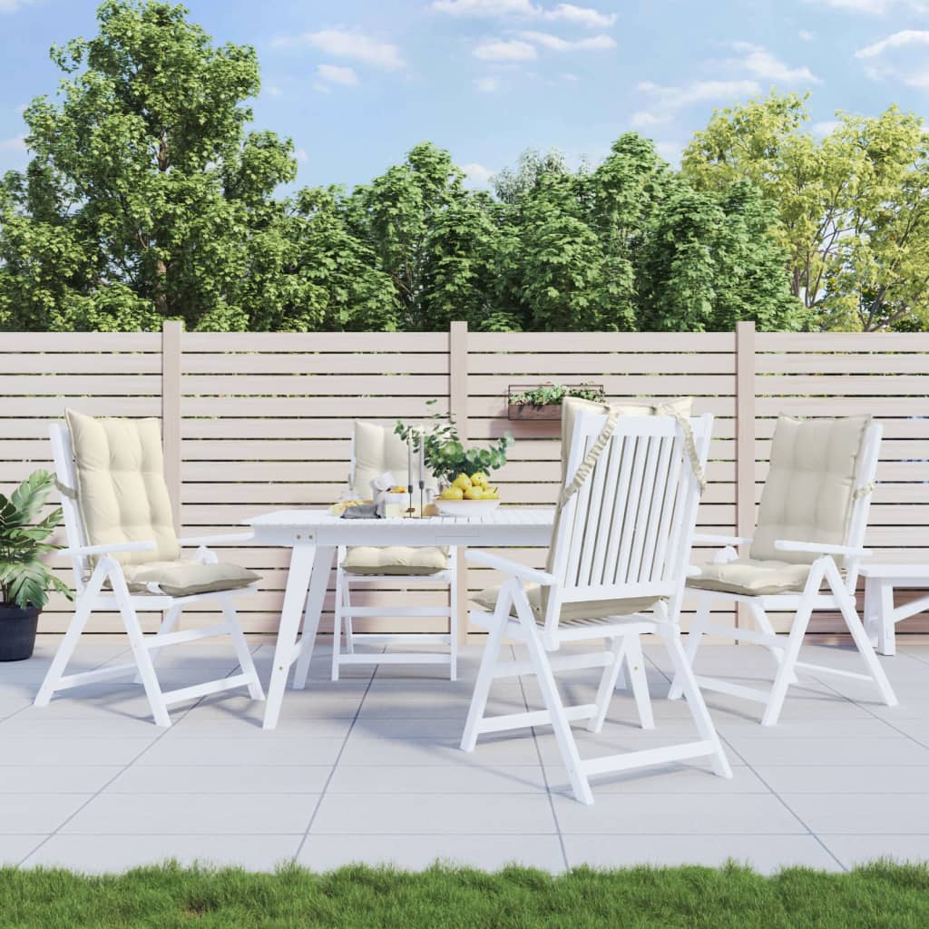 Coussins pour chaises longues 4 pcs Crème Tissu Oxford