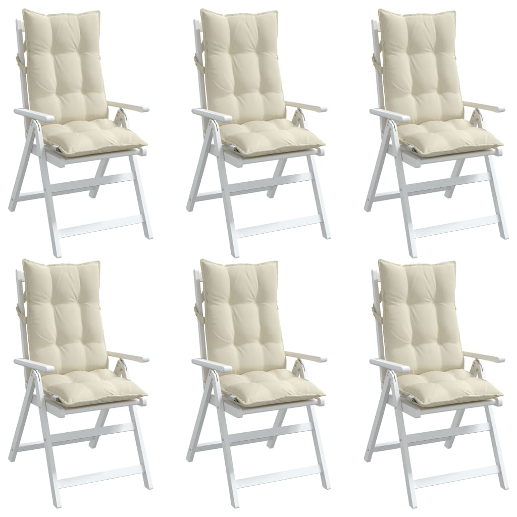 Coussins de dossier haut 6 pièces Tissu Oxford crème