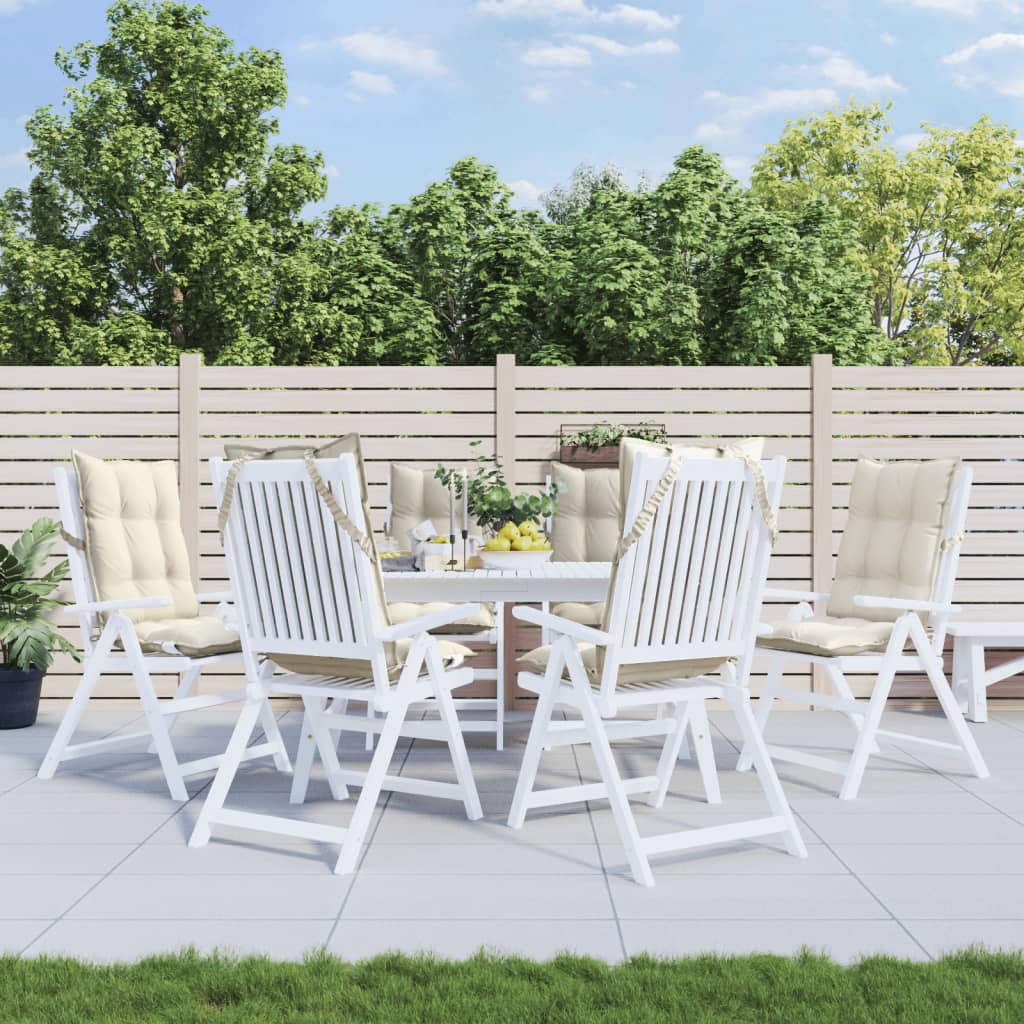 Coussins de dossier haut 6 pièces Tissu Oxford crème