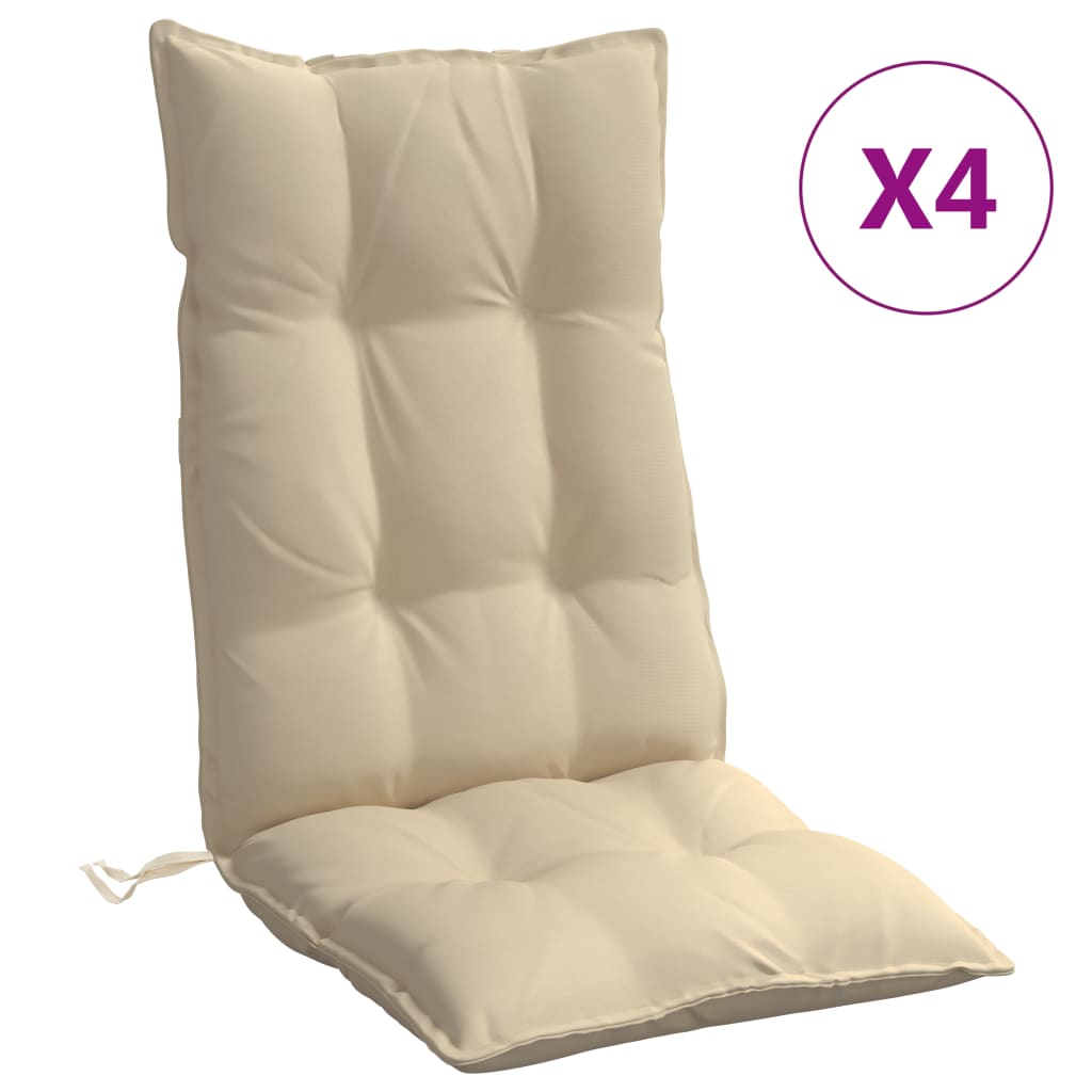 Coussins pour chaises longues 4 pcs Tissu Oxford beige