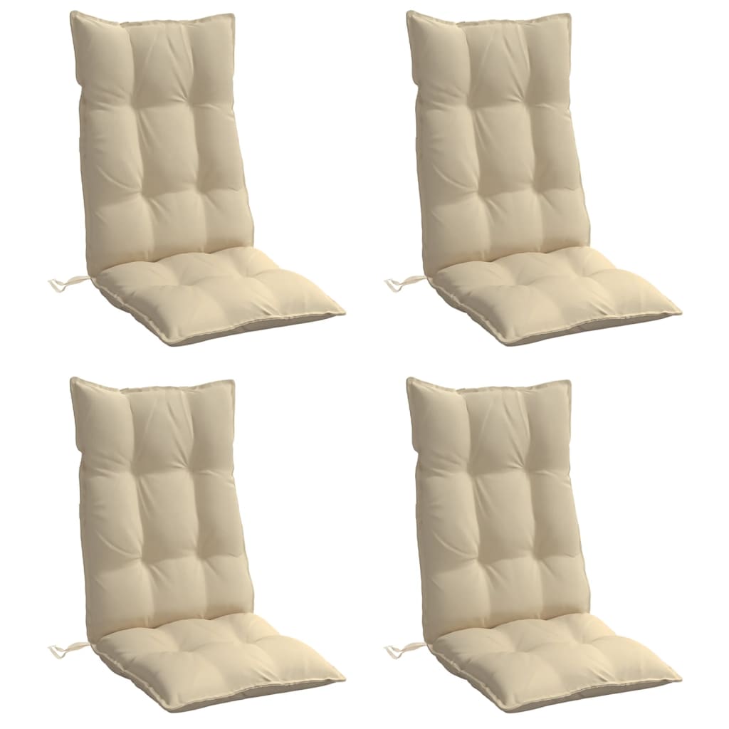 Coussins pour chaises longues 4 pcs Tissu Oxford beige