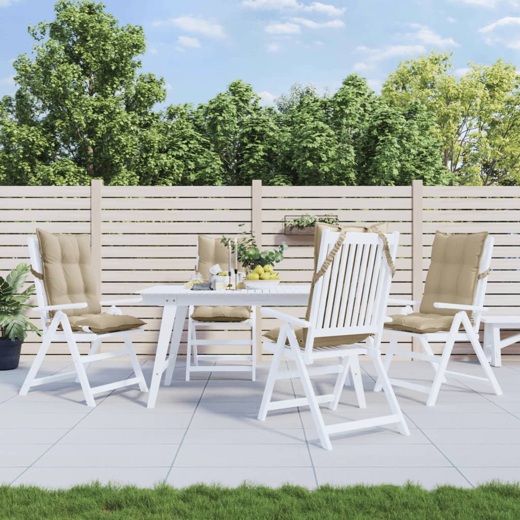 Coussins pour chaises longues 4 pcs Tissu Oxford beige