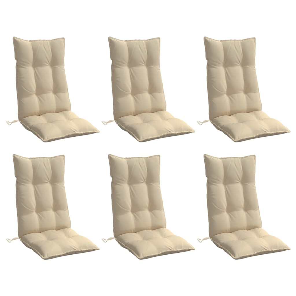 Coussins pour chaises longues 6 pcs Tissu Oxford beige