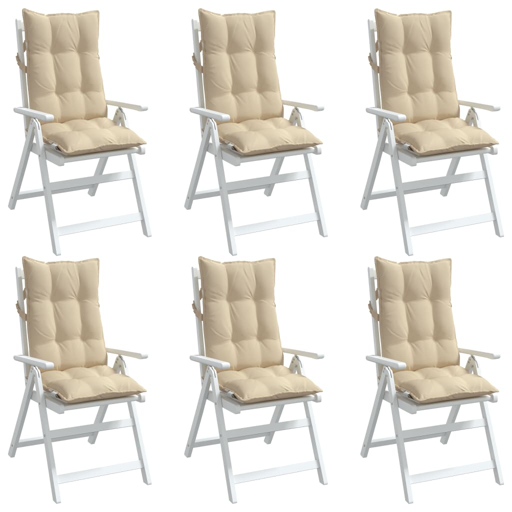 Coussins pour chaises longues 6 pcs Tissu Oxford beige