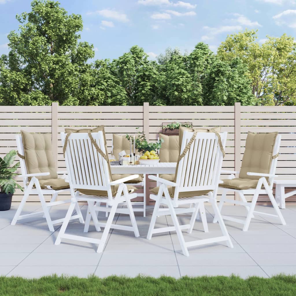 Coussins pour chaises longues 6 pcs Tissu Oxford beige
