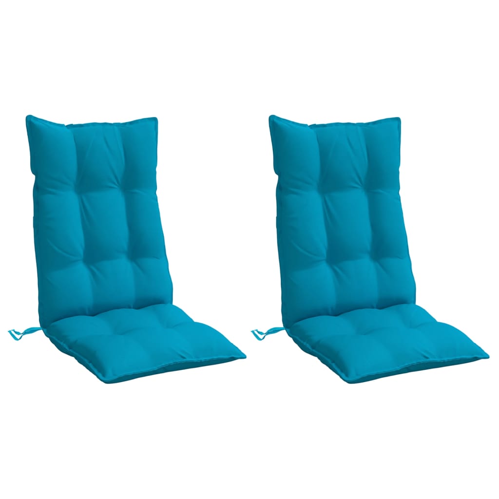 High-Back Cushion Pads 2 pcs Light Blue Oxford Fabric