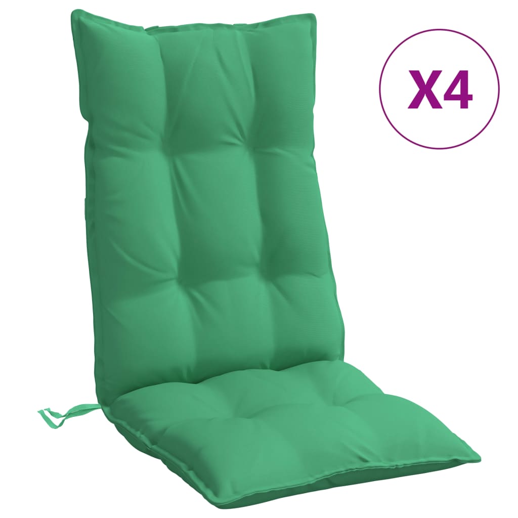 High-back cushion pads 4 pcs. Green Oxford fabric