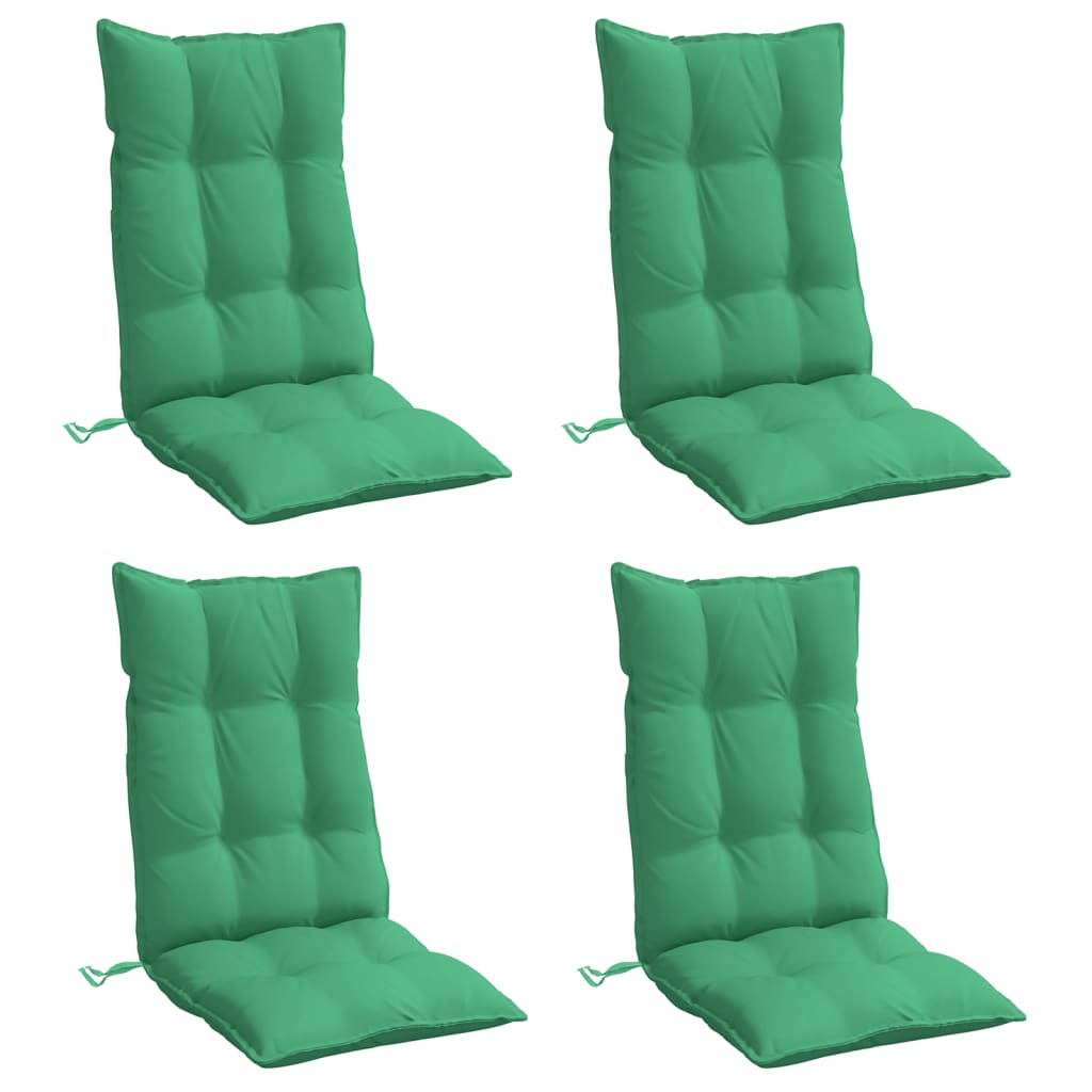 High-back cushion pads 4 pcs. Green Oxford fabric