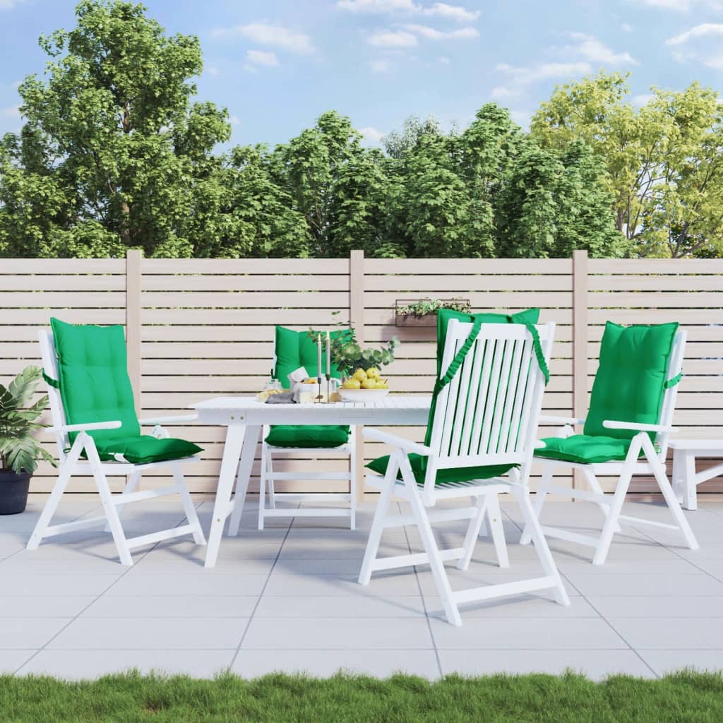 High-back cushion pads 4 pcs. Green Oxford fabric