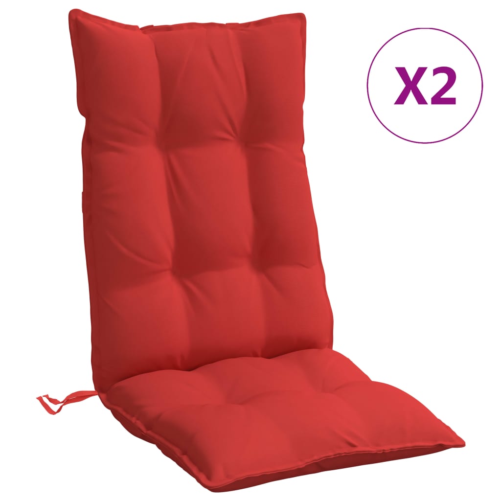 High-back Cushion Pads 2 pc. Red Oxford Fabric