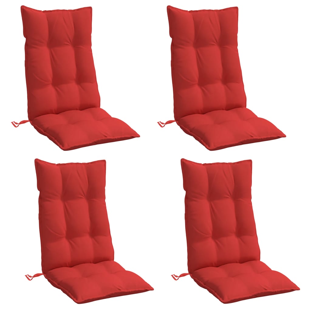 Coussins pour chaises longues 4 pièces Tissu Oxford rouge