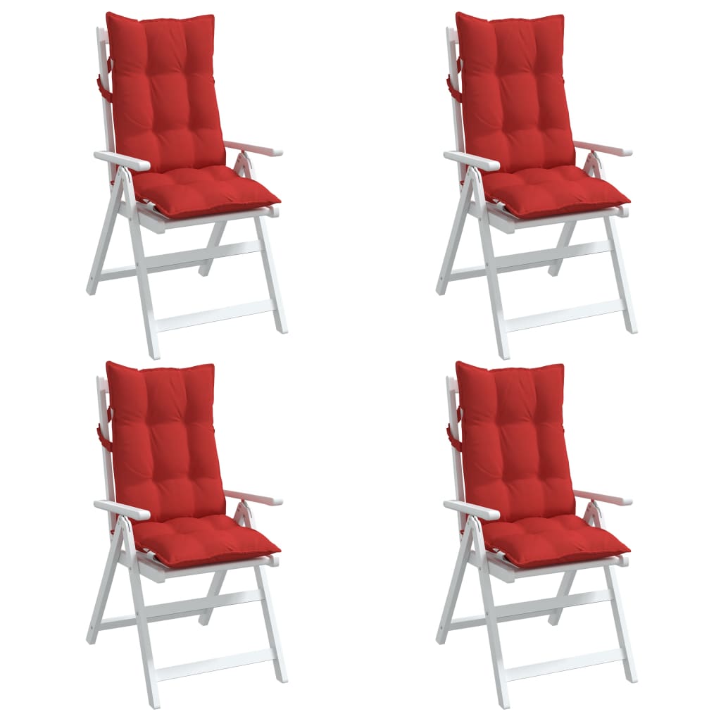 Coussins pour chaises longues 4 pièces Tissu Oxford rouge