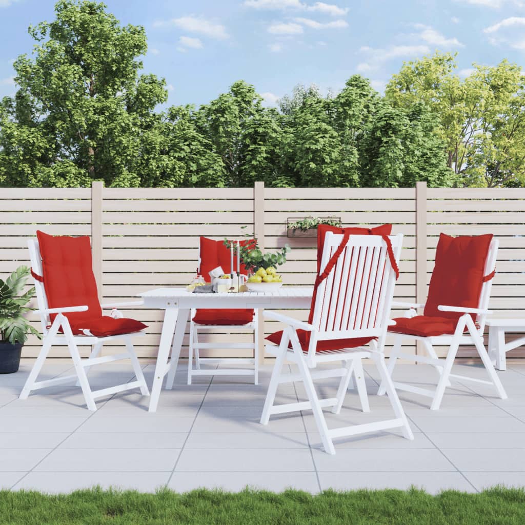 Coussins pour chaises longues 4 pièces Tissu Oxford rouge