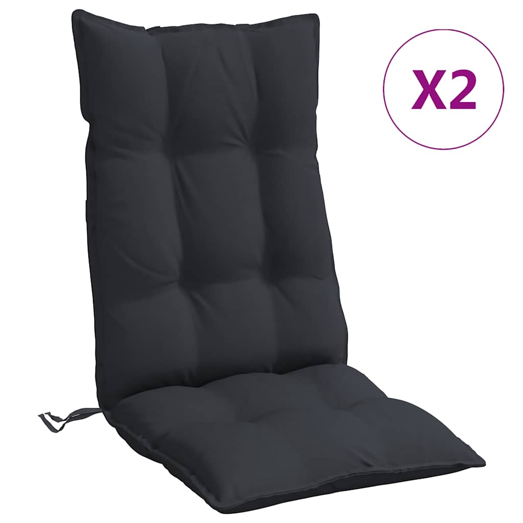 Coussins pour chaises hautes 2 pcs. Noir Tissu Oxford