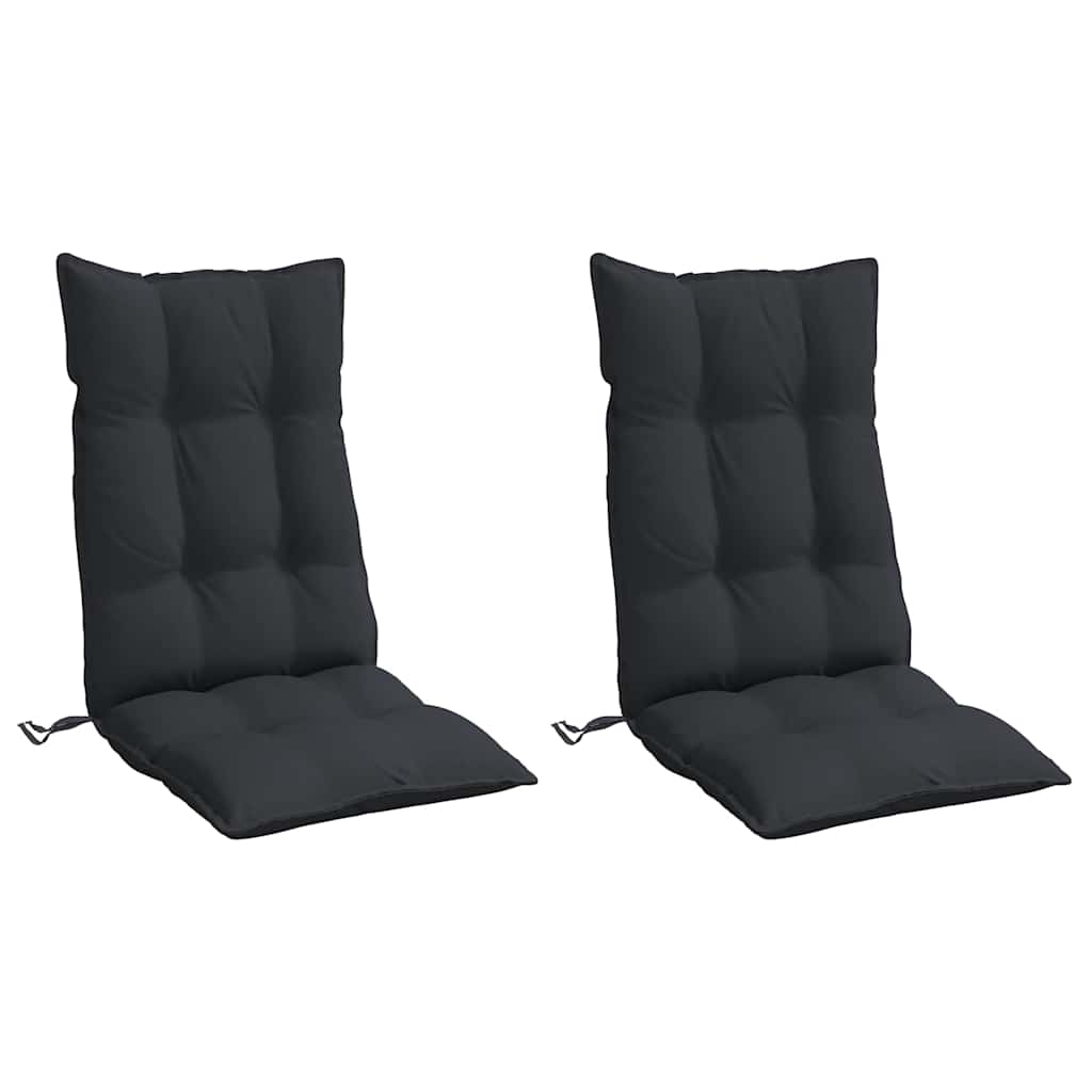 Coussins pour chaises hautes 2 pcs. Noir Tissu Oxford