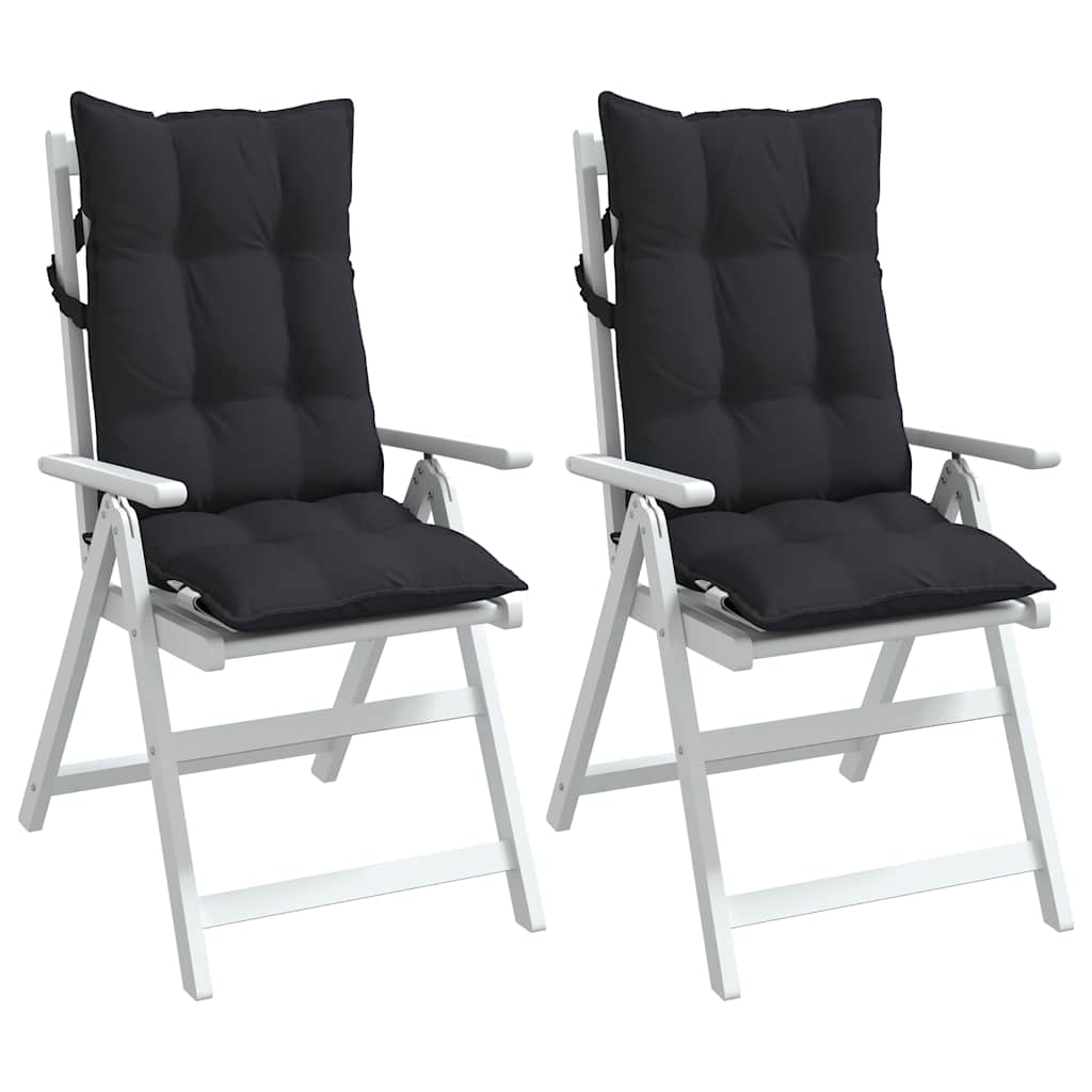 Coussins pour chaises hautes 2 pcs. Noir Tissu Oxford