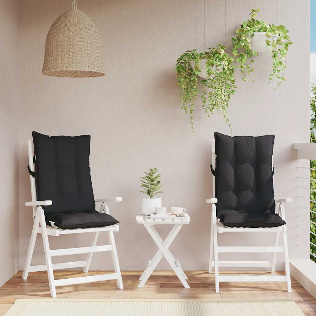 Coussins pour chaises hautes 2 pcs. Noir Tissu Oxford