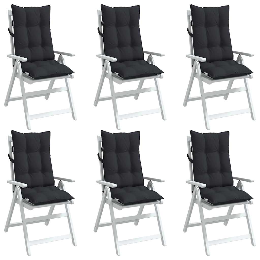 High-back Cushion Pads 6 pcs Black Oxford Fabric