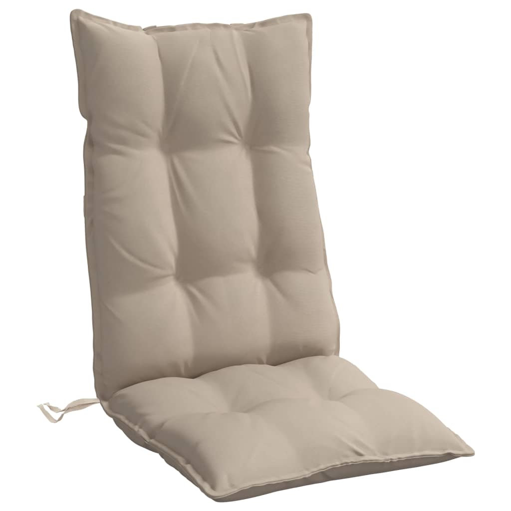 Coussins pour chaises longues à dossier haut 4 pièces tissu Oxford taupe