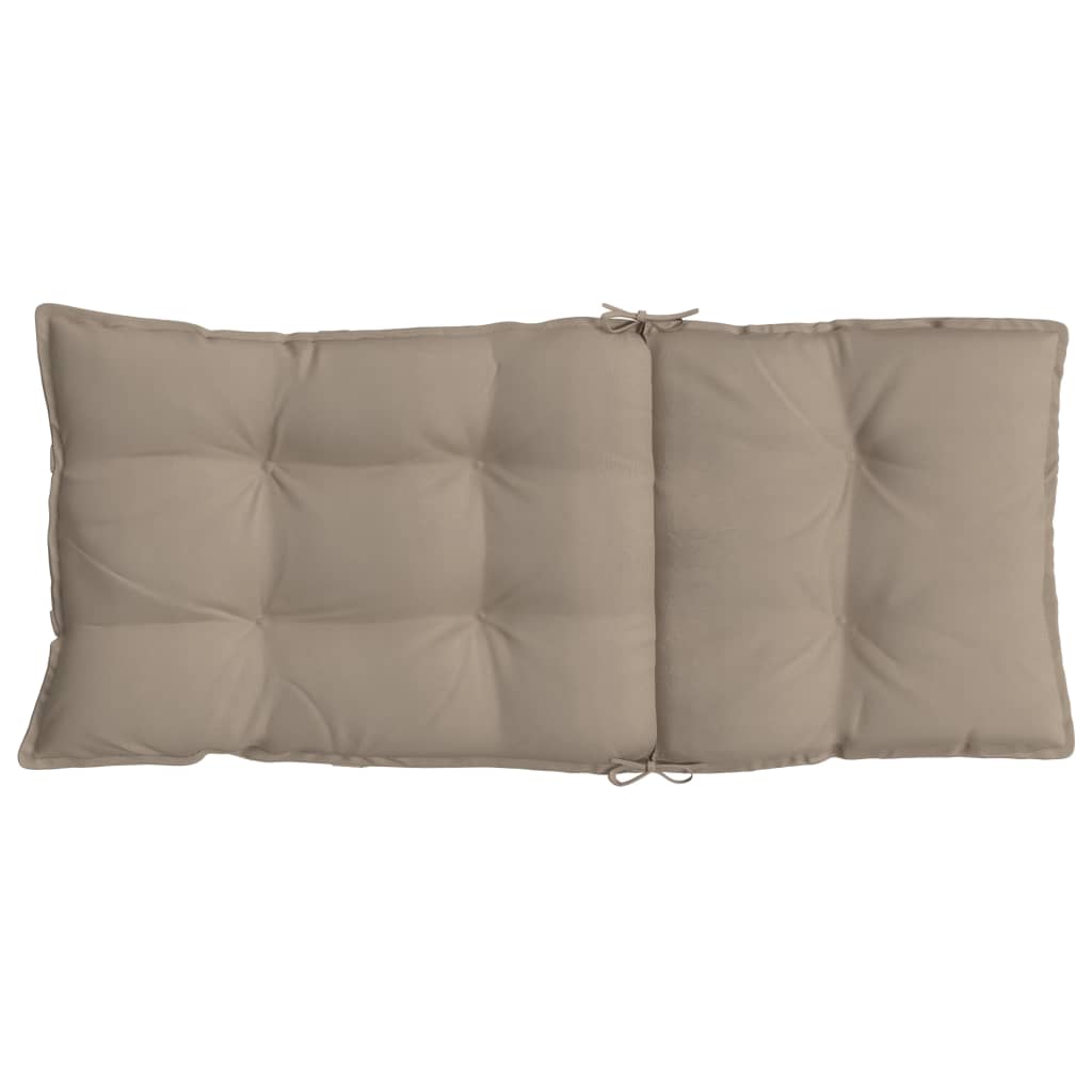 Coussins pour chaises longues à dossier haut 4 pièces tissu Oxford taupe