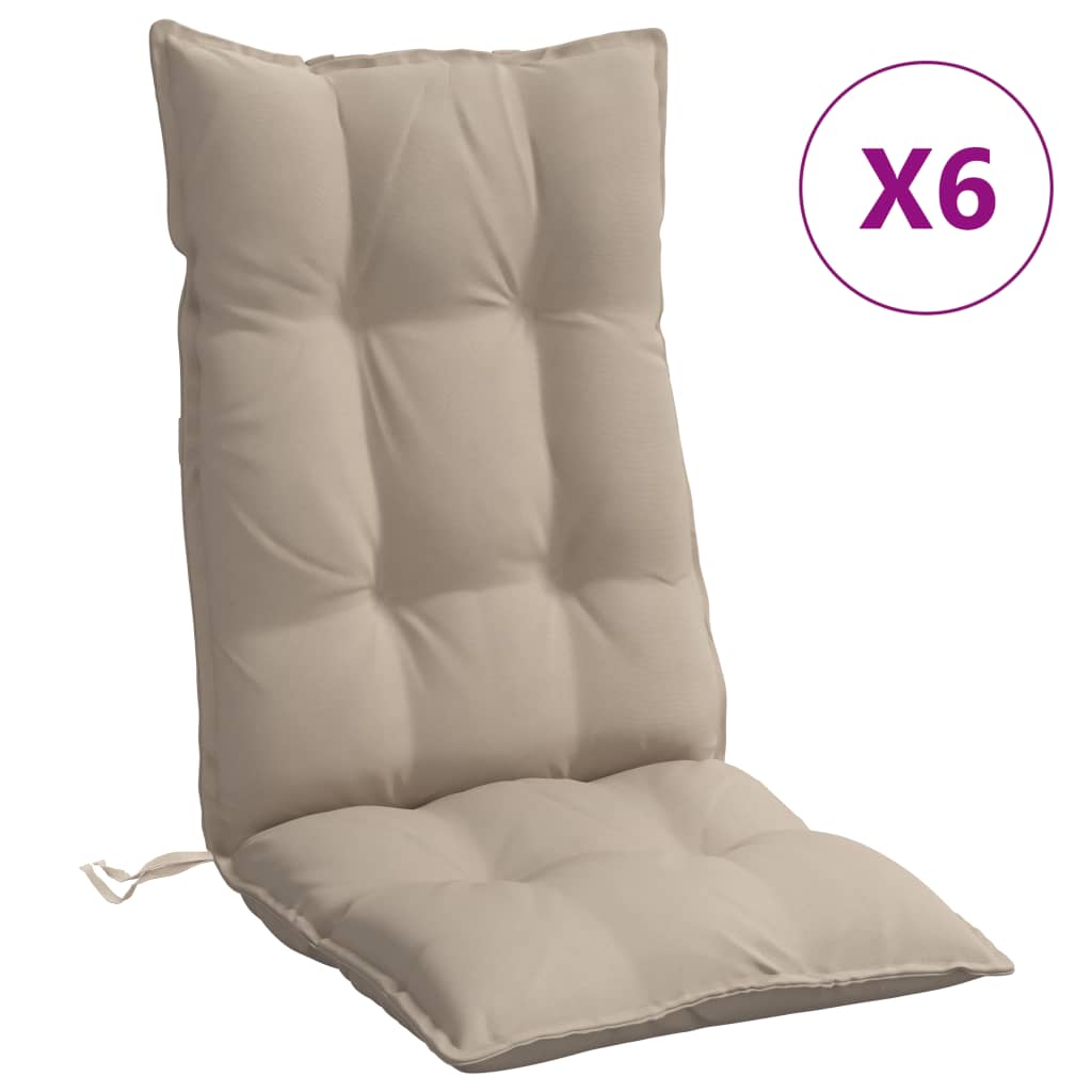 Coussins pour chaises hautes 6 p. Tissu Oxford taupe