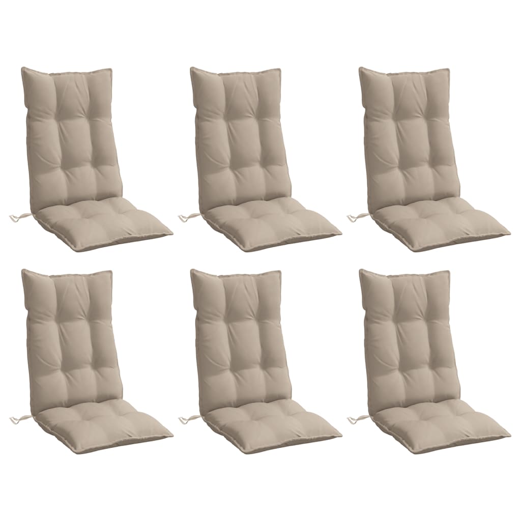 Coussins pour chaises hautes 6 p. Tissu Oxford taupe