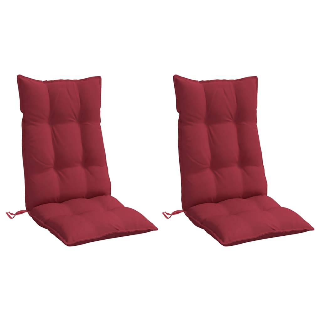 High-back Cushion Pads 2 pc. Wine Red Oxford Fabric