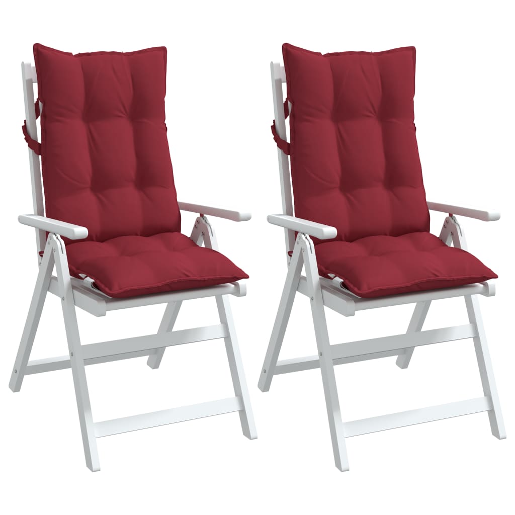 High-back Cushion Pads 2 pc. Wine Red Oxford Fabric