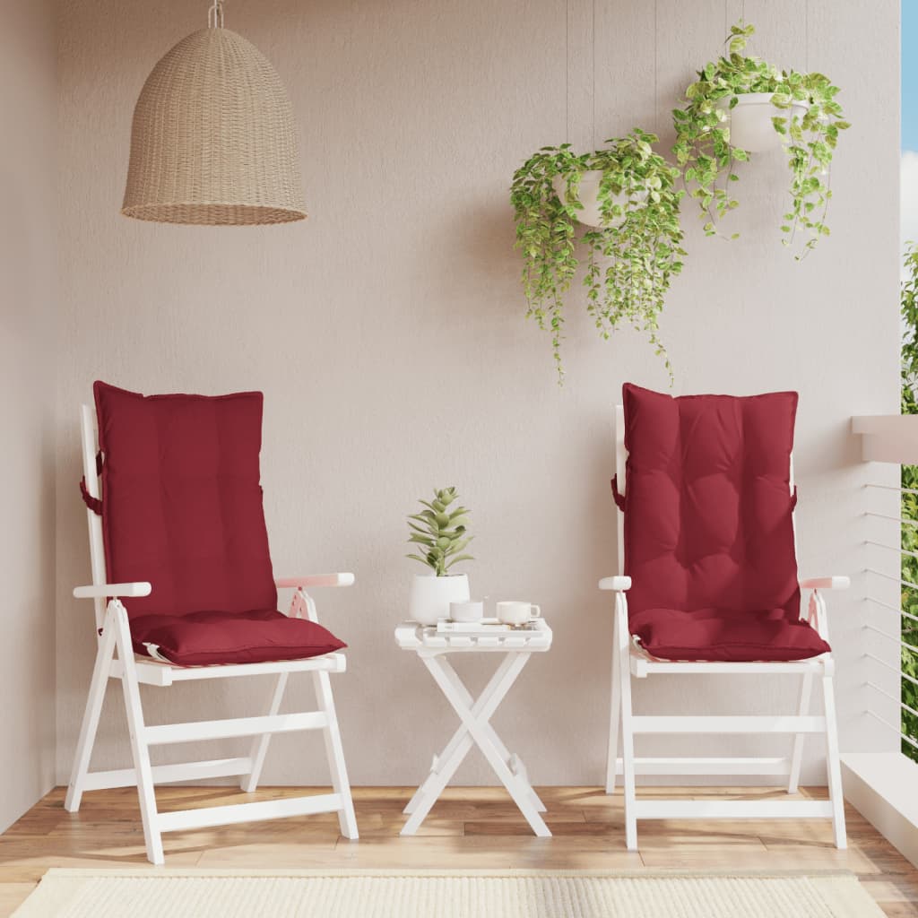 High-back Cushion Pads 2 pc. Wine Red Oxford Fabric