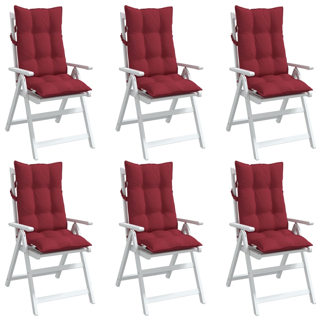 Coussins de dossier haut 6 pces Tissu Oxford rouge bordeaux
